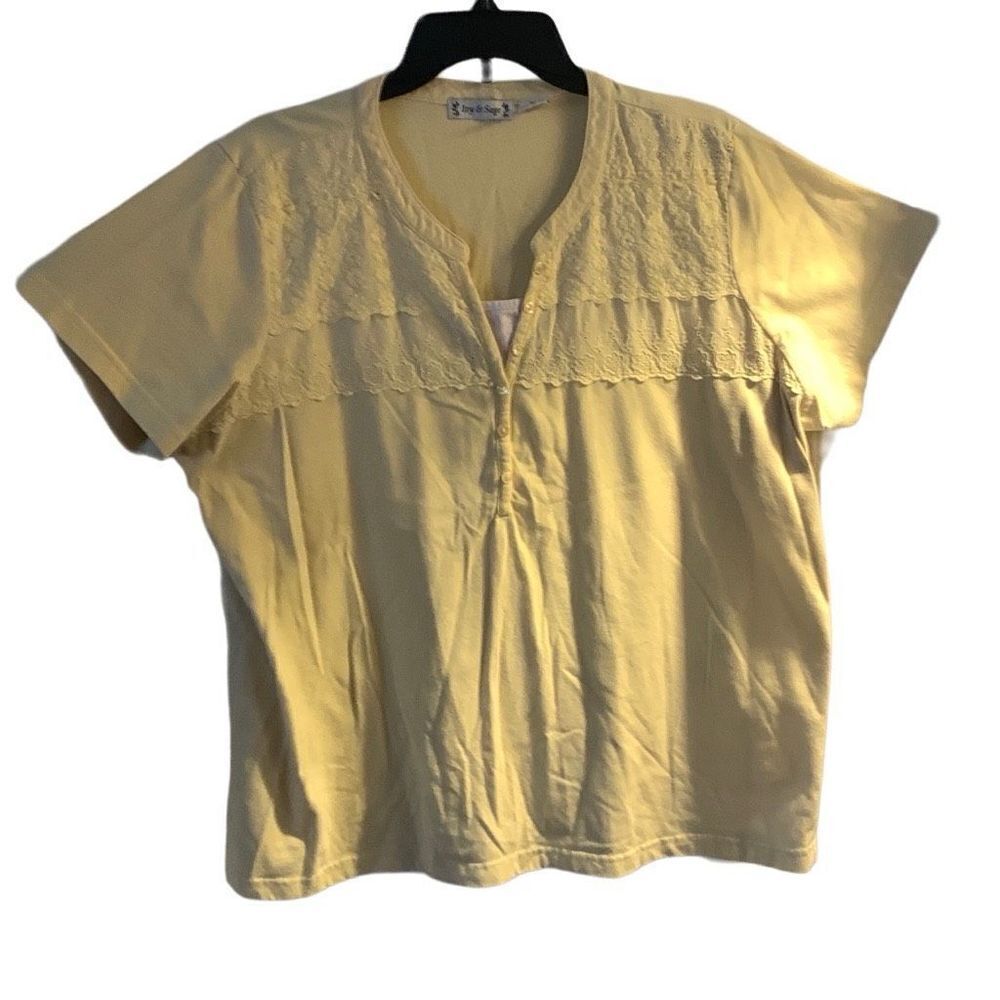 Pre Owned Women’s Ivy Sage Casual Top Yellow XXL Classic Casual Style